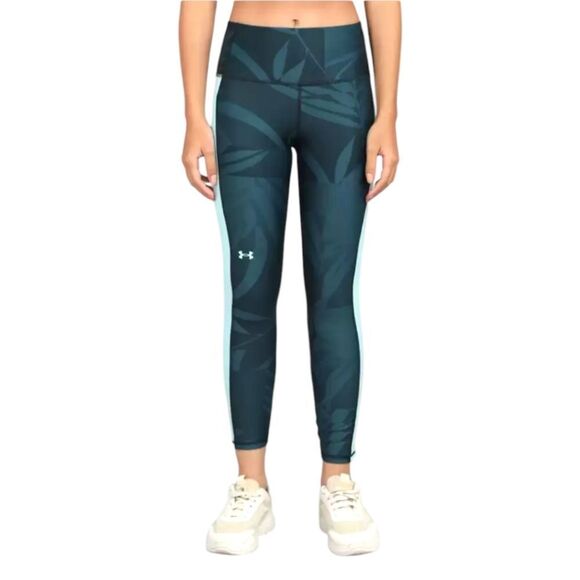 UNDER ARMOUR PLUS Multi- Color leaf Print High Rise Compression Ankle Leggings - Picture 3 of 16